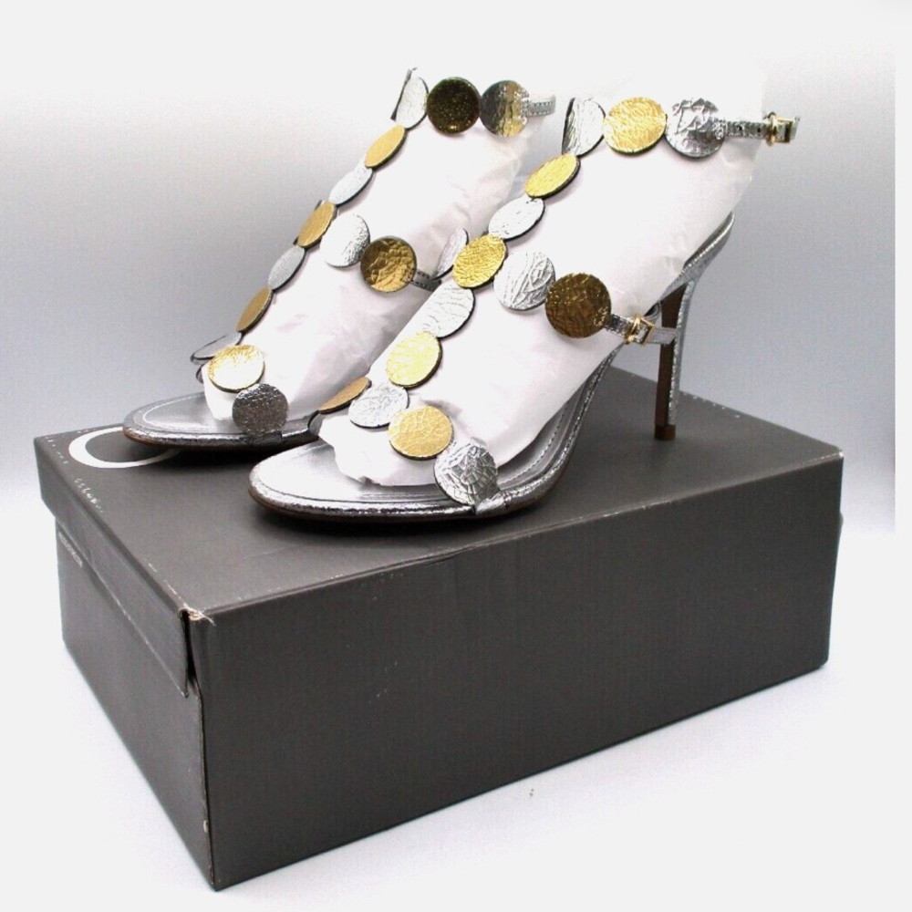 Azzaro Alto Silver and Gold Heels